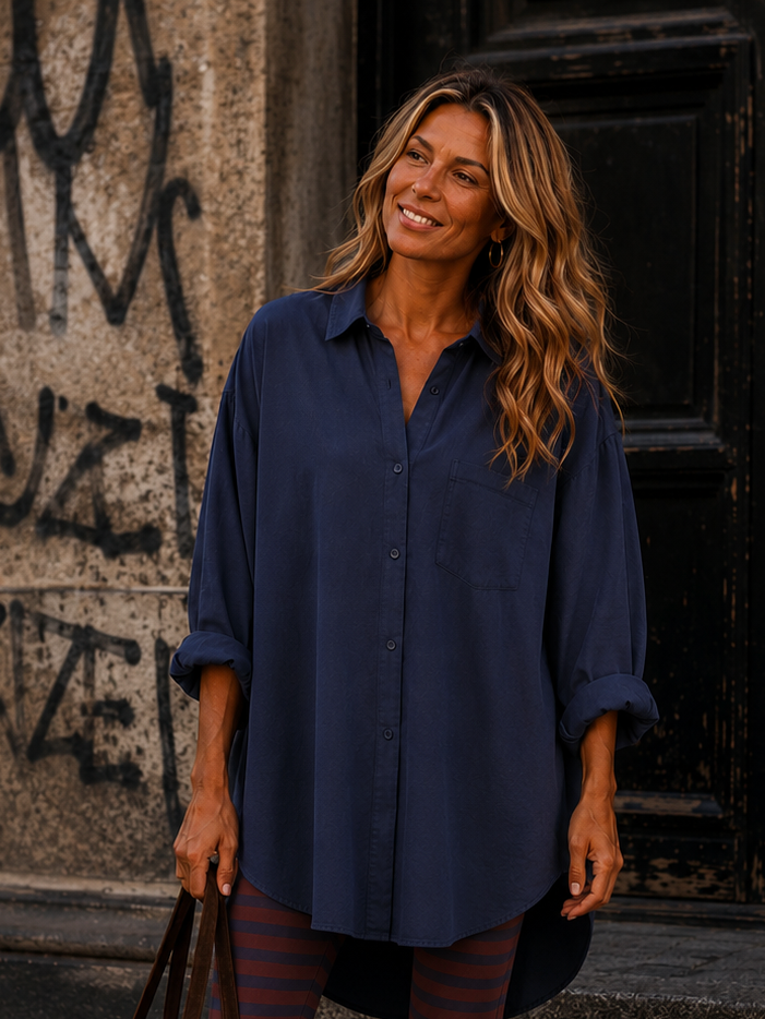 Pleasing Viscose - Light Brown / Demin Blue