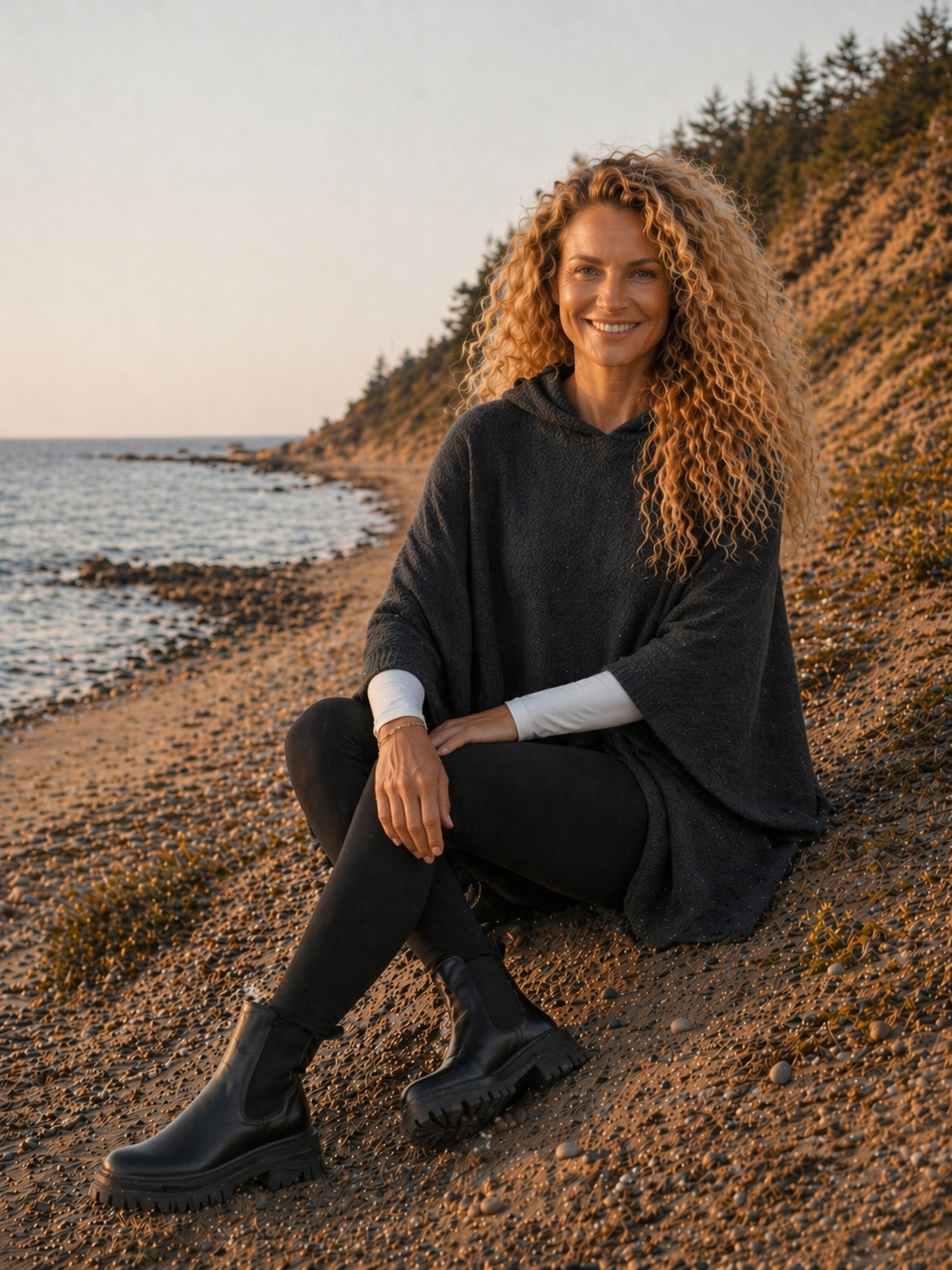 Comfy Poncho - Dark Grey