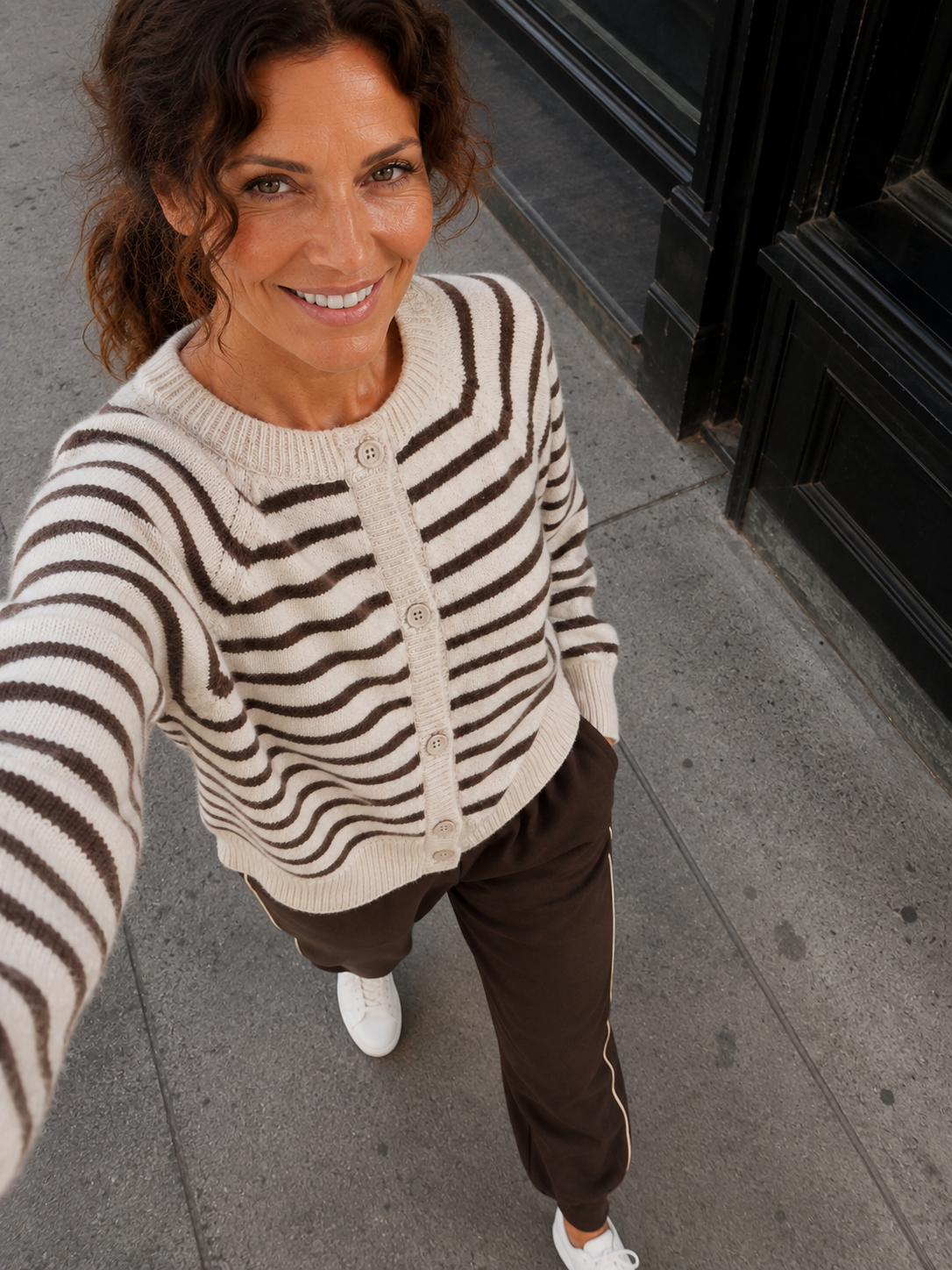 Nice And Soft Cardigan Ballonsleeve - Sand / Coffee