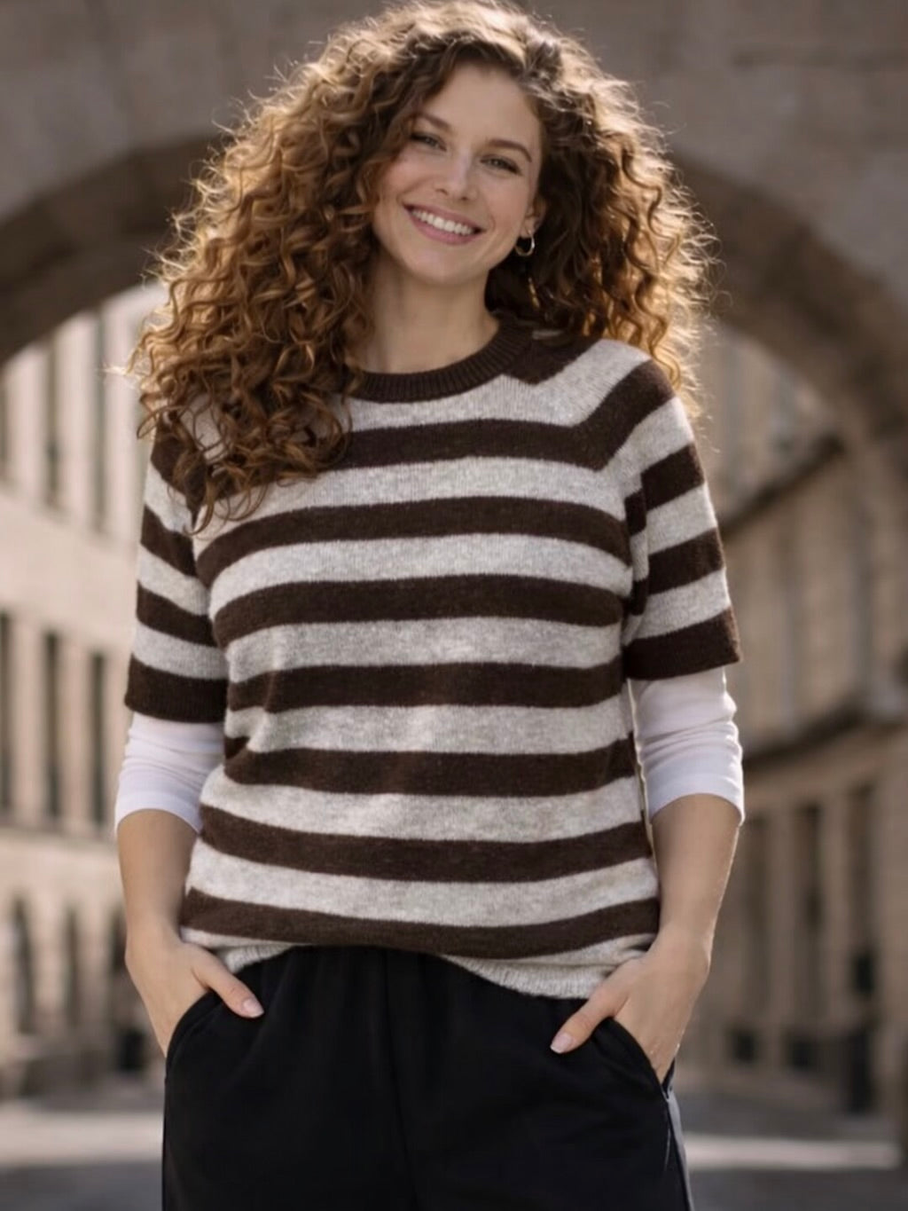 Nice And Soft Short Sleeve - Coffee / Light Grey