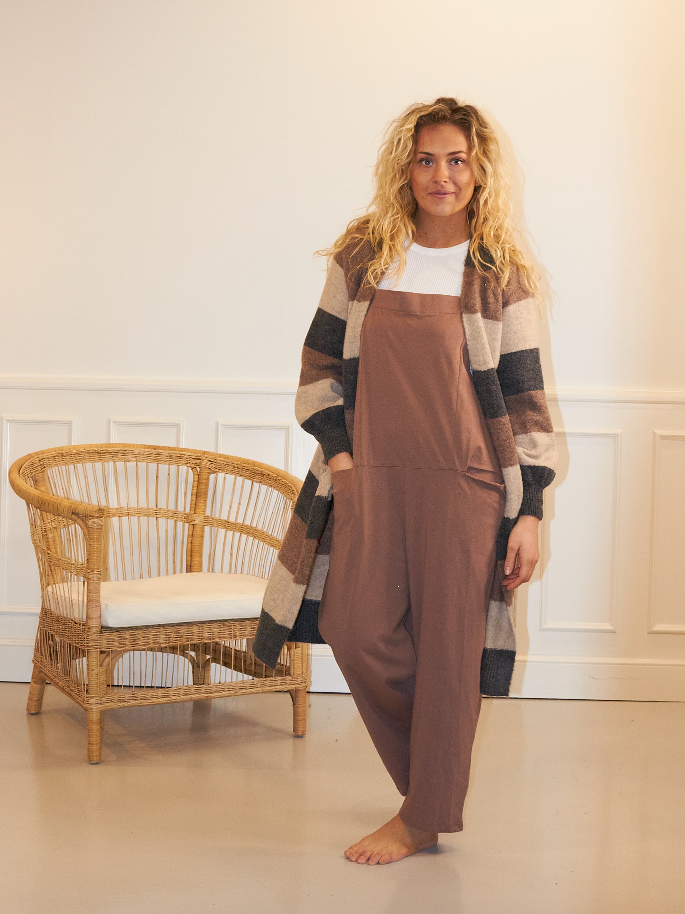 Comfy Copenhagen ApS All I Want Knit Cardigan Dark Grey / Teddy / Sand