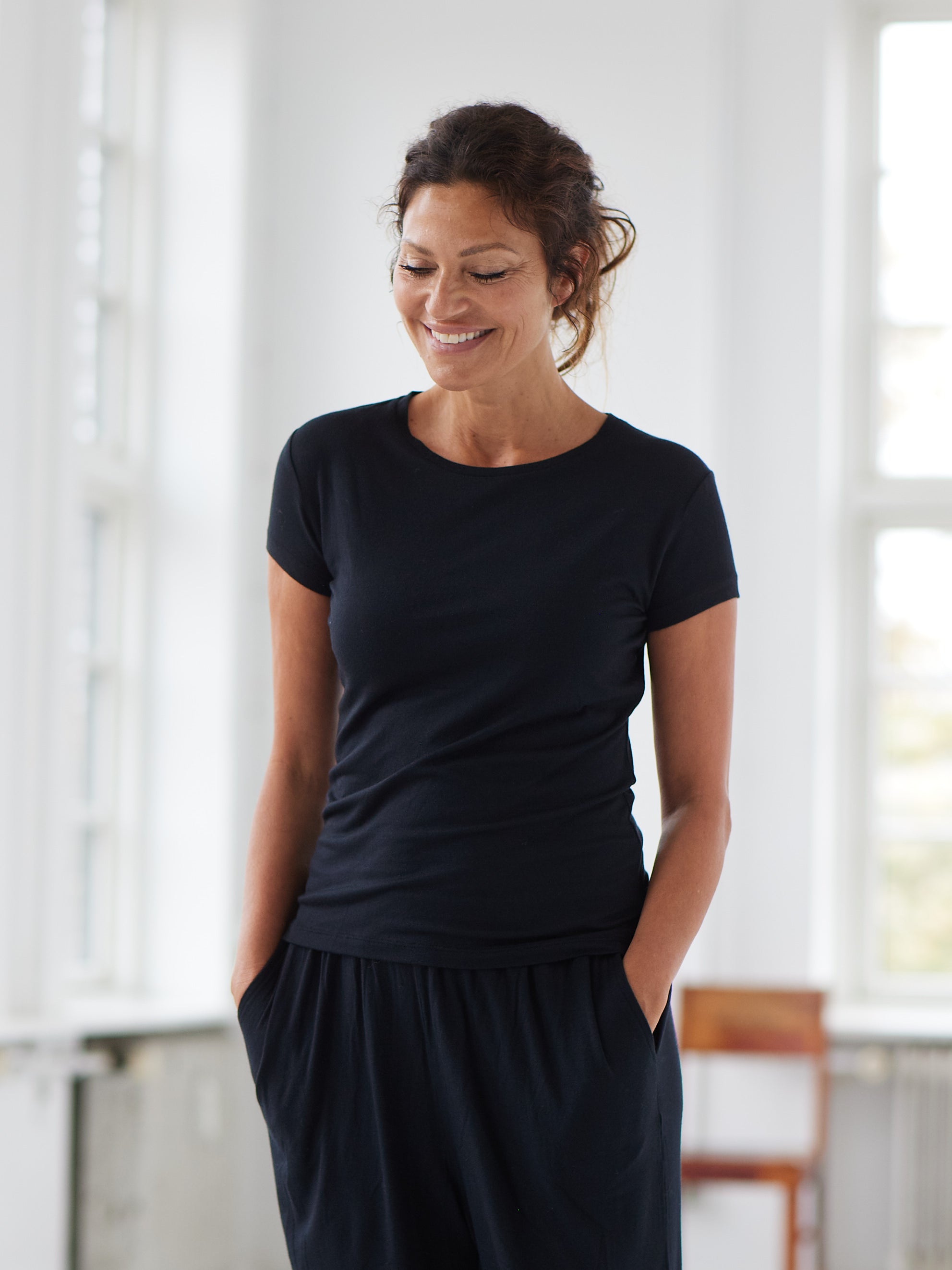 Comfy Copenhagen ApS Feeling Cashmere T-shirt Black Melange