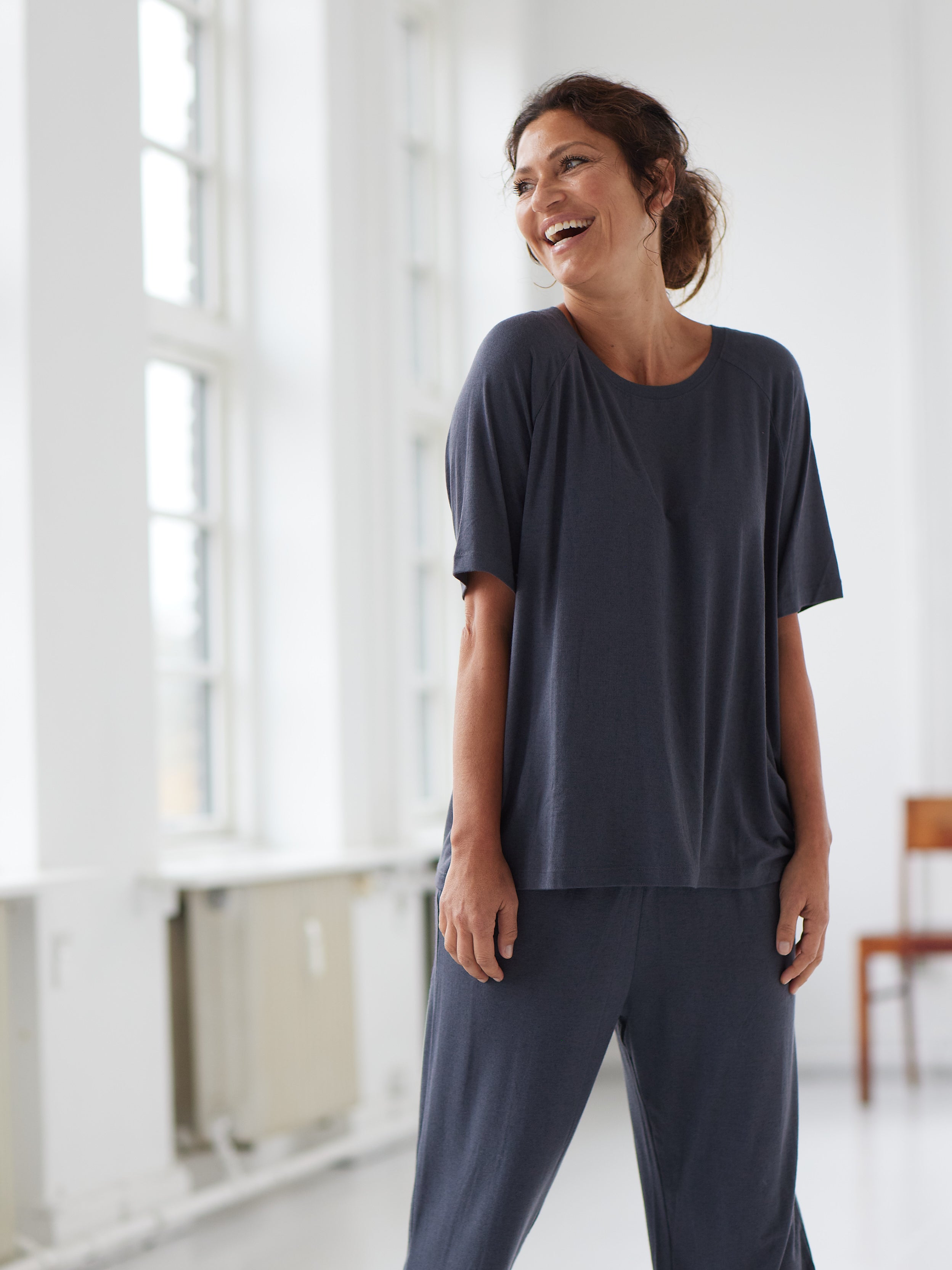 Comfy Copenhagen ApS Good Times Cashmere T-shirt Dark Grey Melange