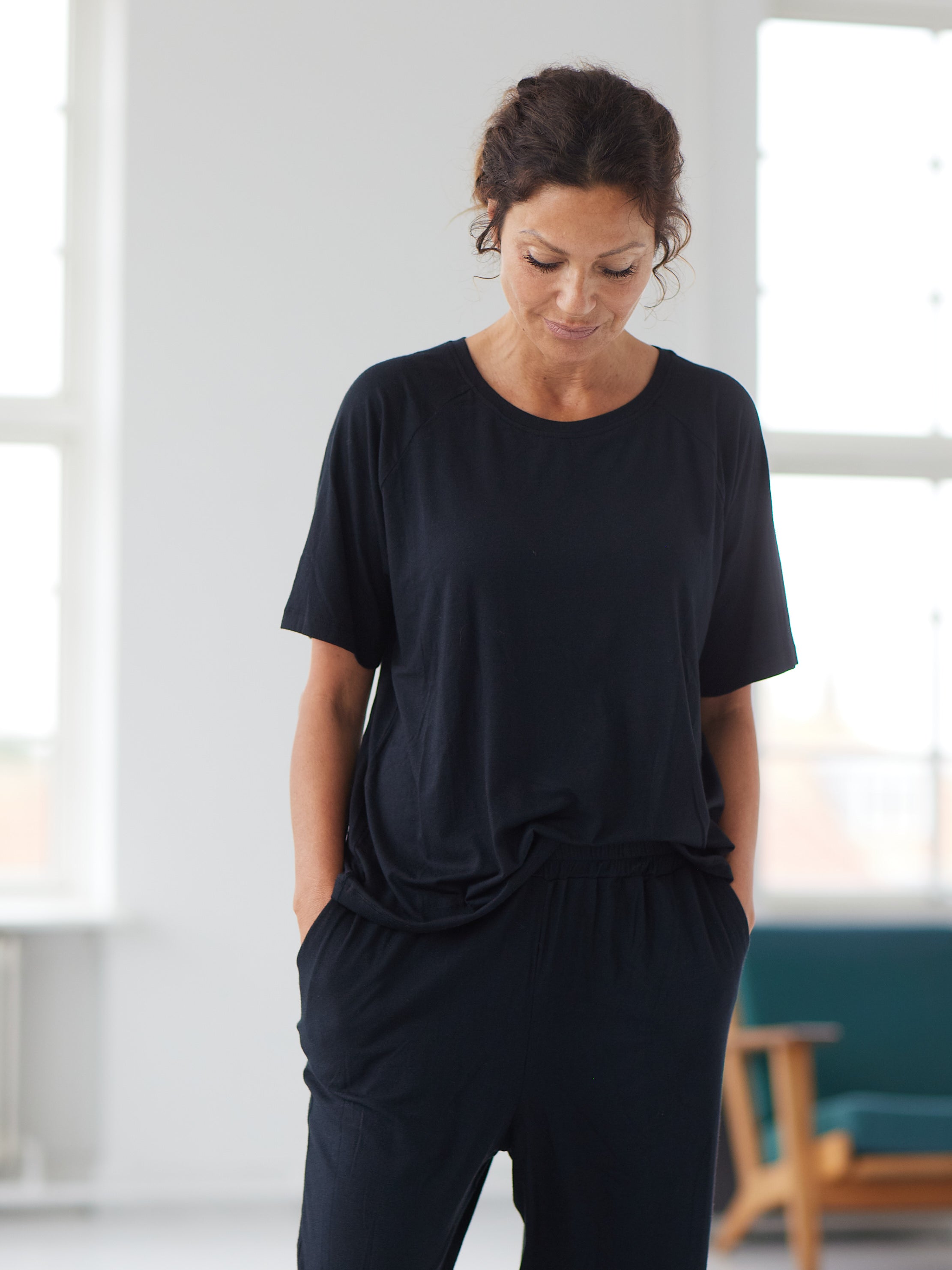 Comfy Copenhagen ApS Good Times Cashmere T-shirt Black Melange