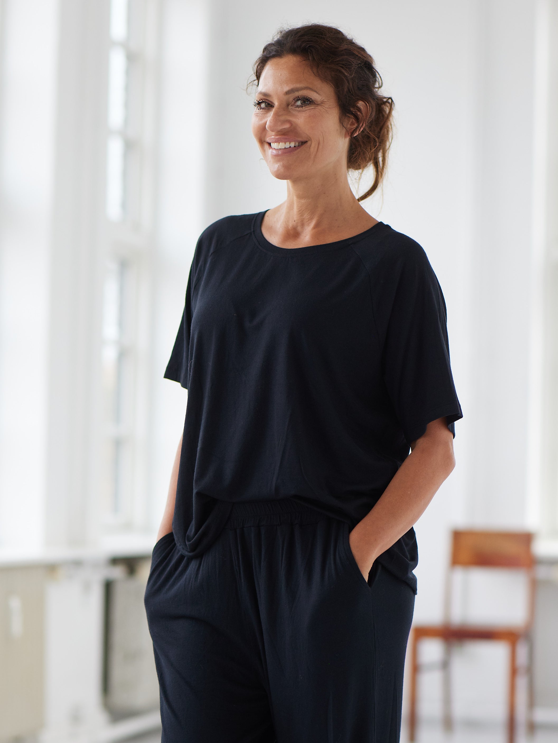 Comfy Copenhagen ApS Good Times Cashmere T-shirt Black Melange