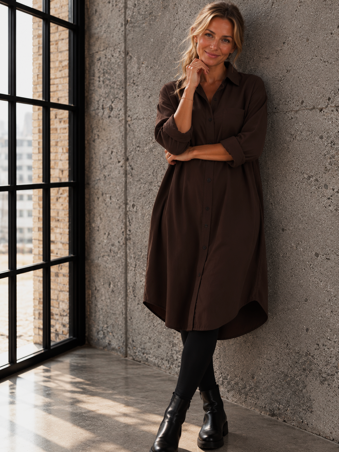 Comfy Days Dress - Coffee