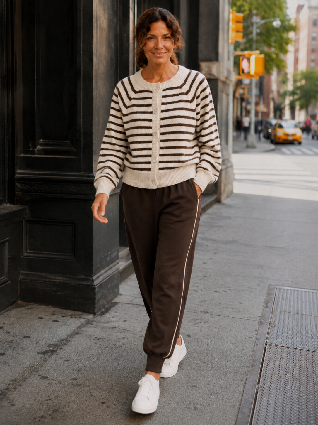 Nice And Soft Cardigan Ballonsleeve - Sand / Coffee
