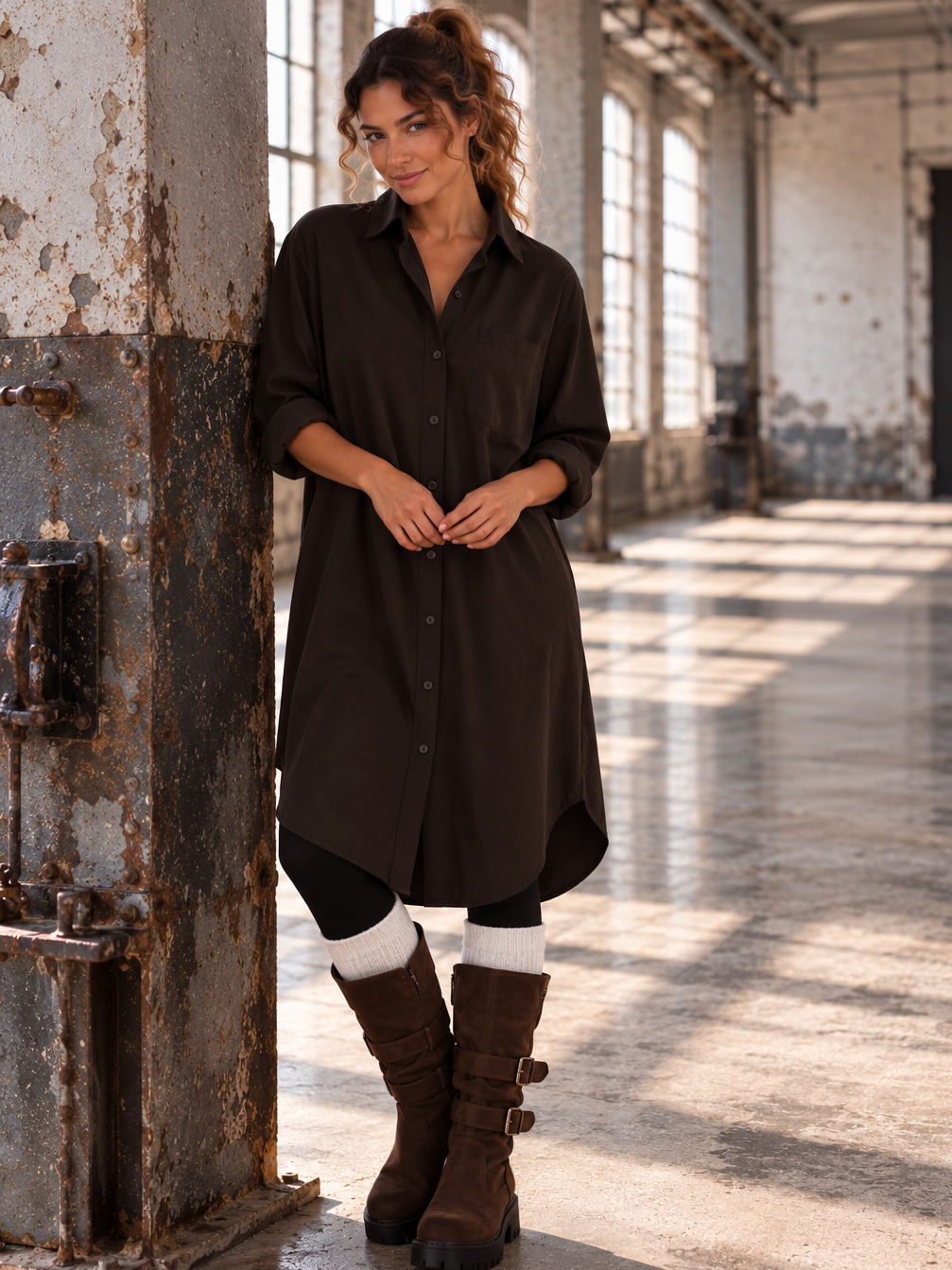 Comfy Days Dress - Coffee