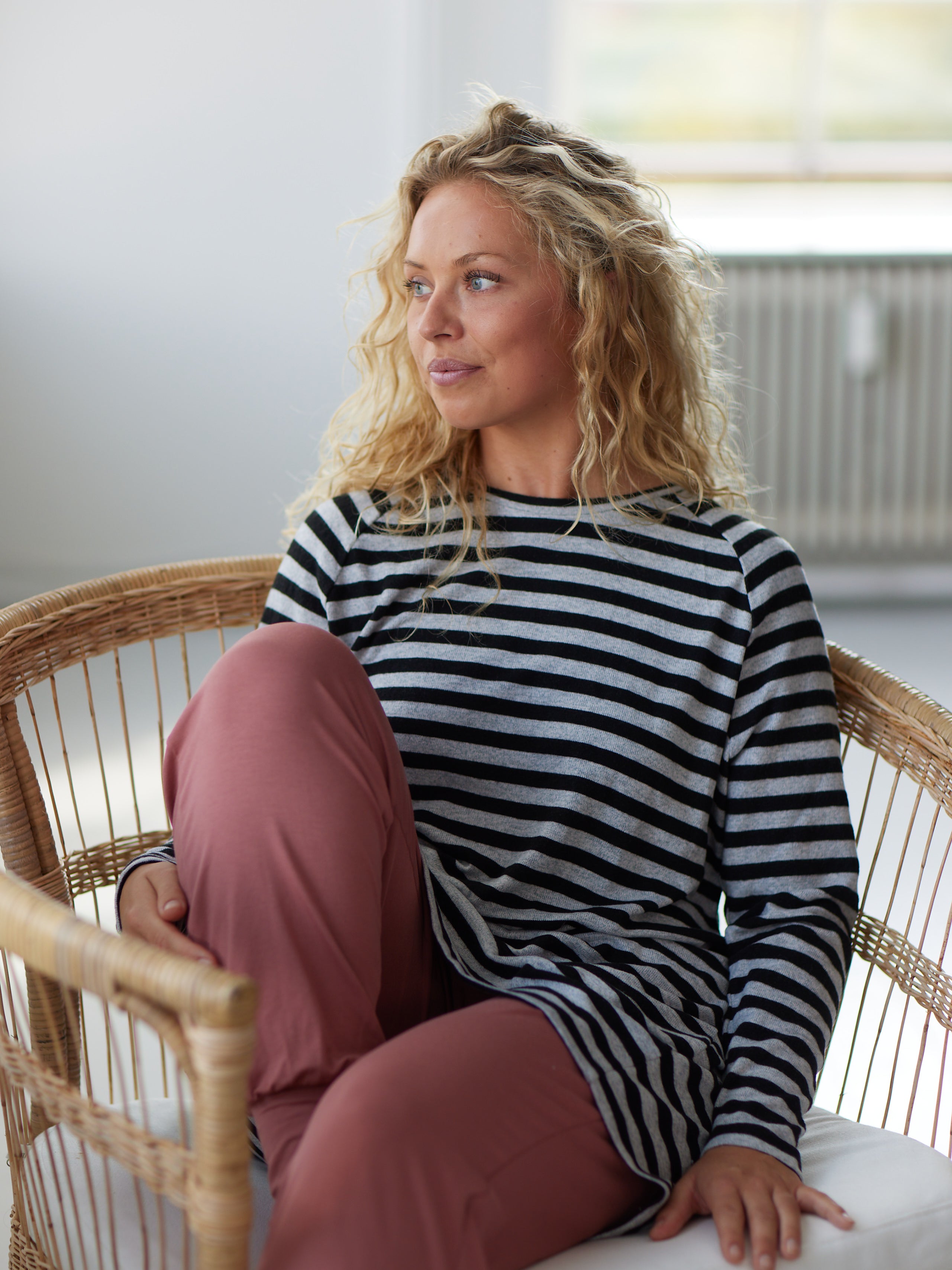 Comfy Copenhagen ApS Lazy Day T-shirt Black / Light Grey Melange