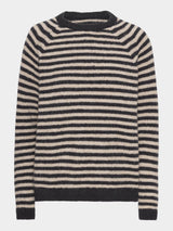 Comfy Copenhagen ApS Nice And Soft - Long Sleeve Knit Navy/Sand Stripe