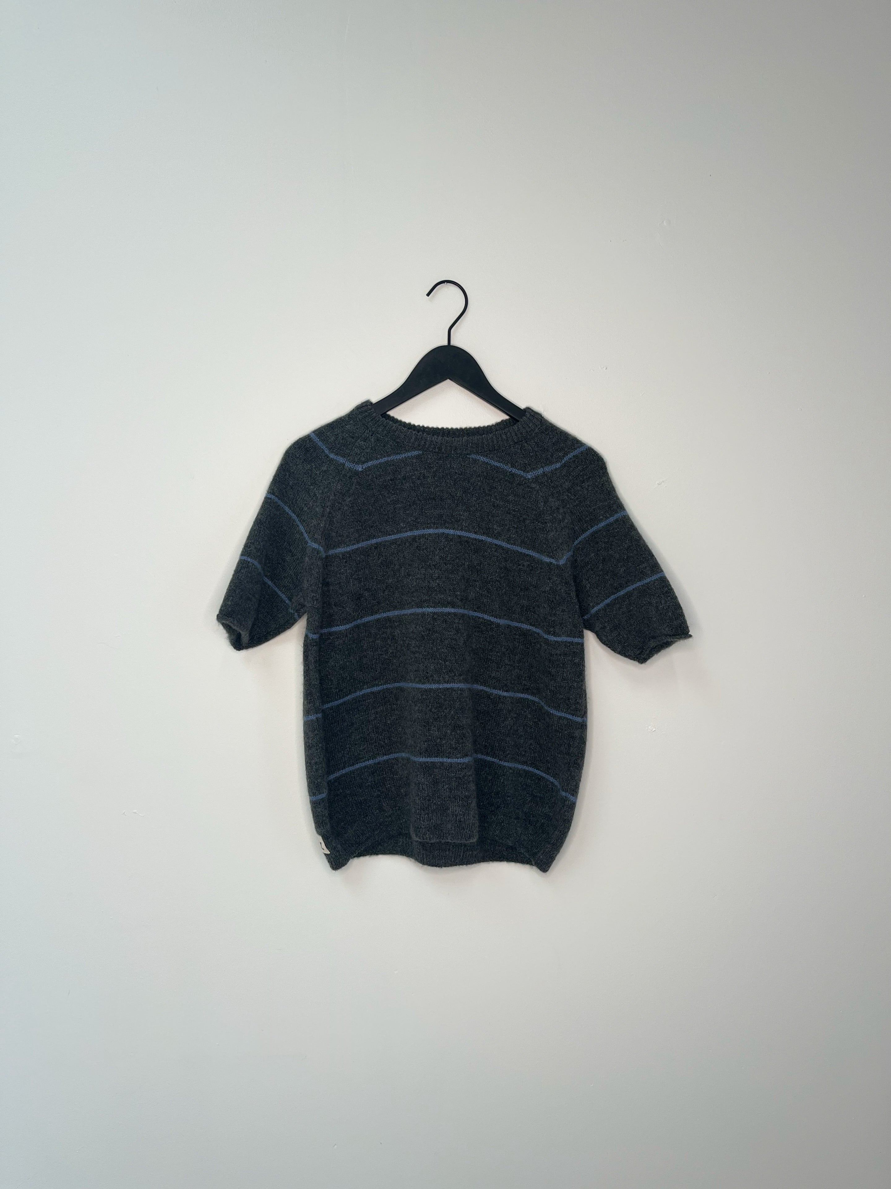 Comfy Copenhagen ApS Nice And Soft Short Sleeve Knit Dark Grey / Blue
