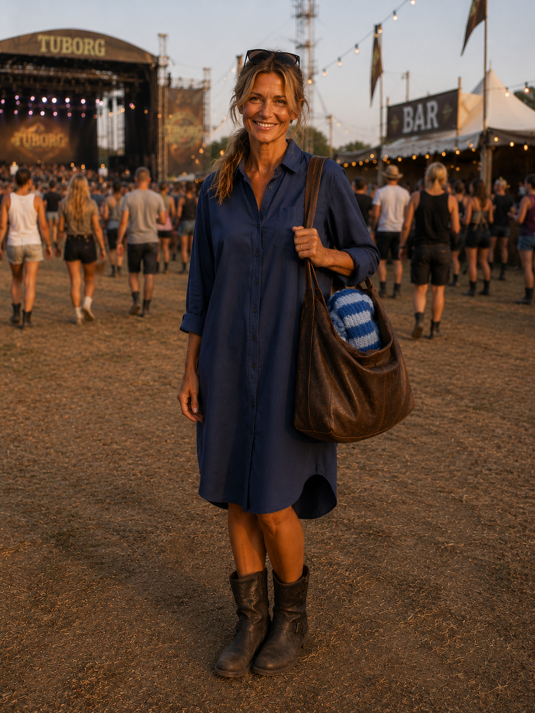 Comfy Days Dress - Dark Denim