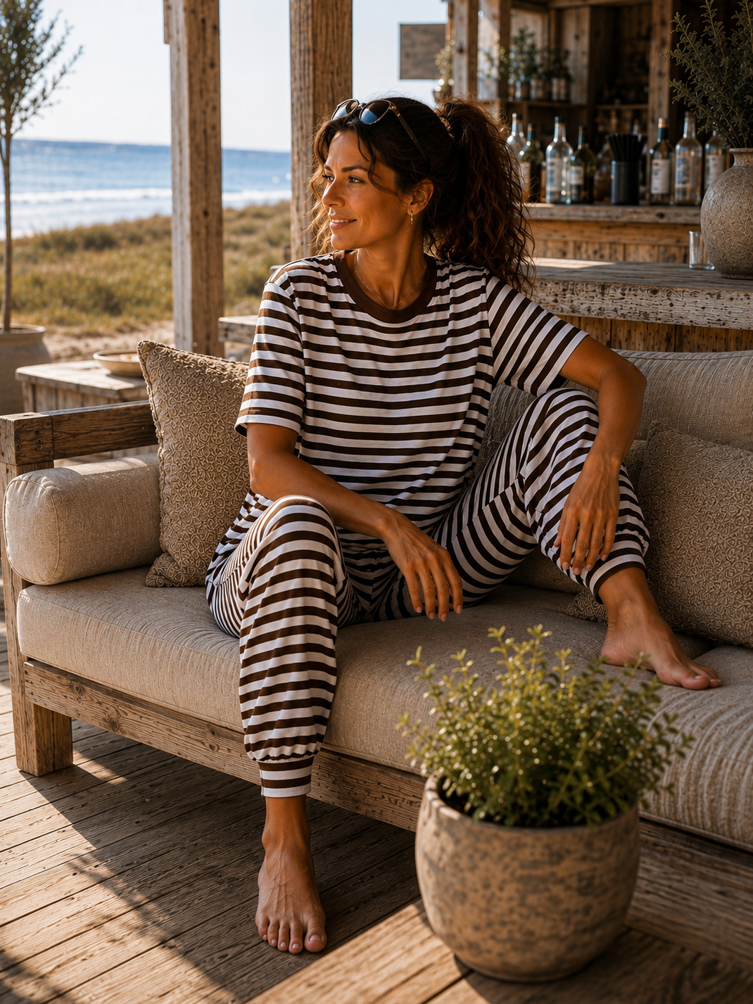 Yoga Mood Modal - Coffee / White
