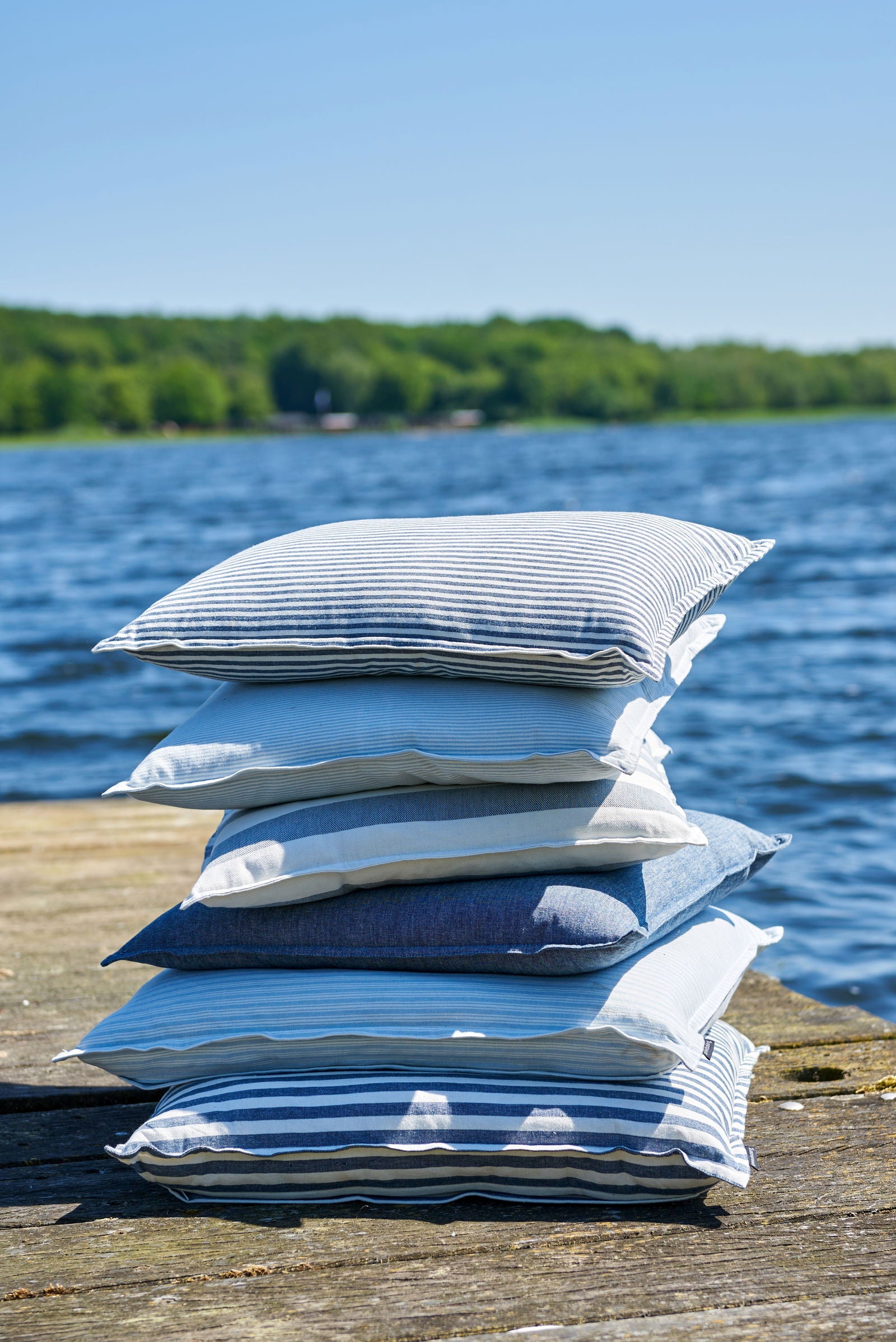 Denim blå - Pudebetræk 60 x 60