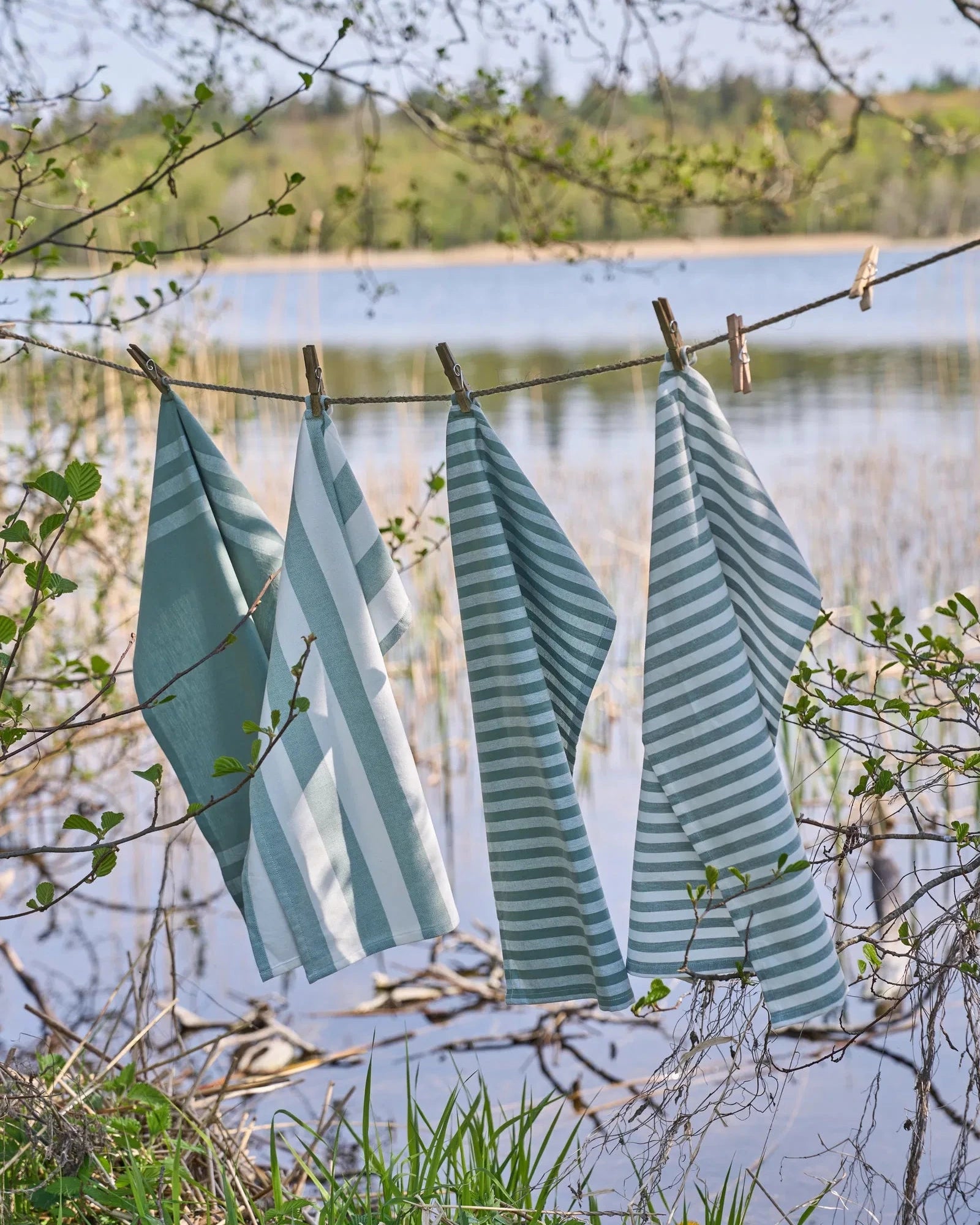 Viskestykke grønstribet - 253423