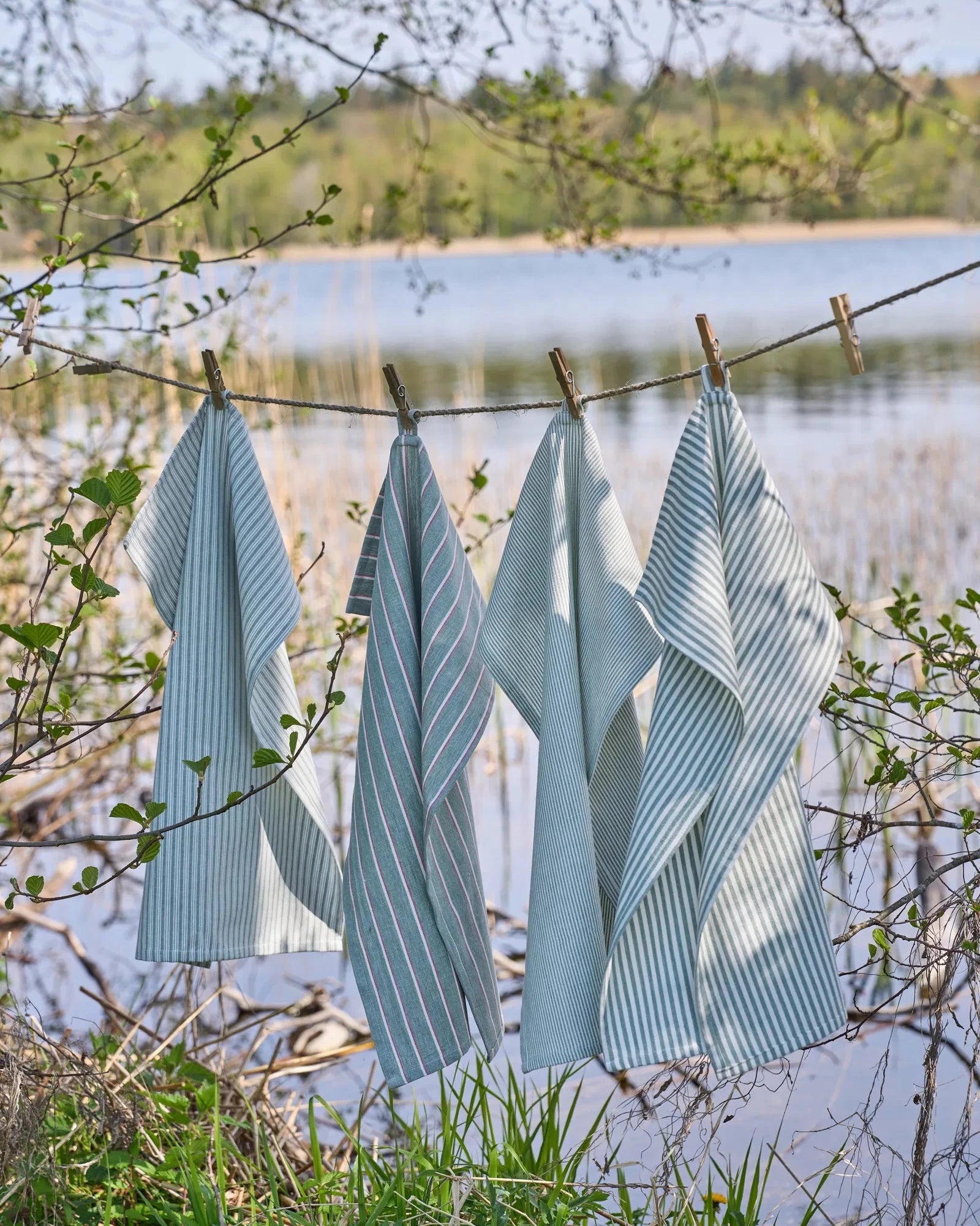 Viskestykke grønstribet - 233424