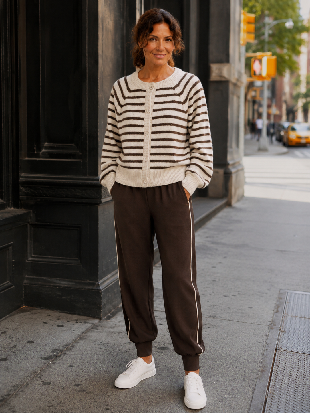 Nice And Soft Cardigan Ballonsleeve - Sand / Coffee