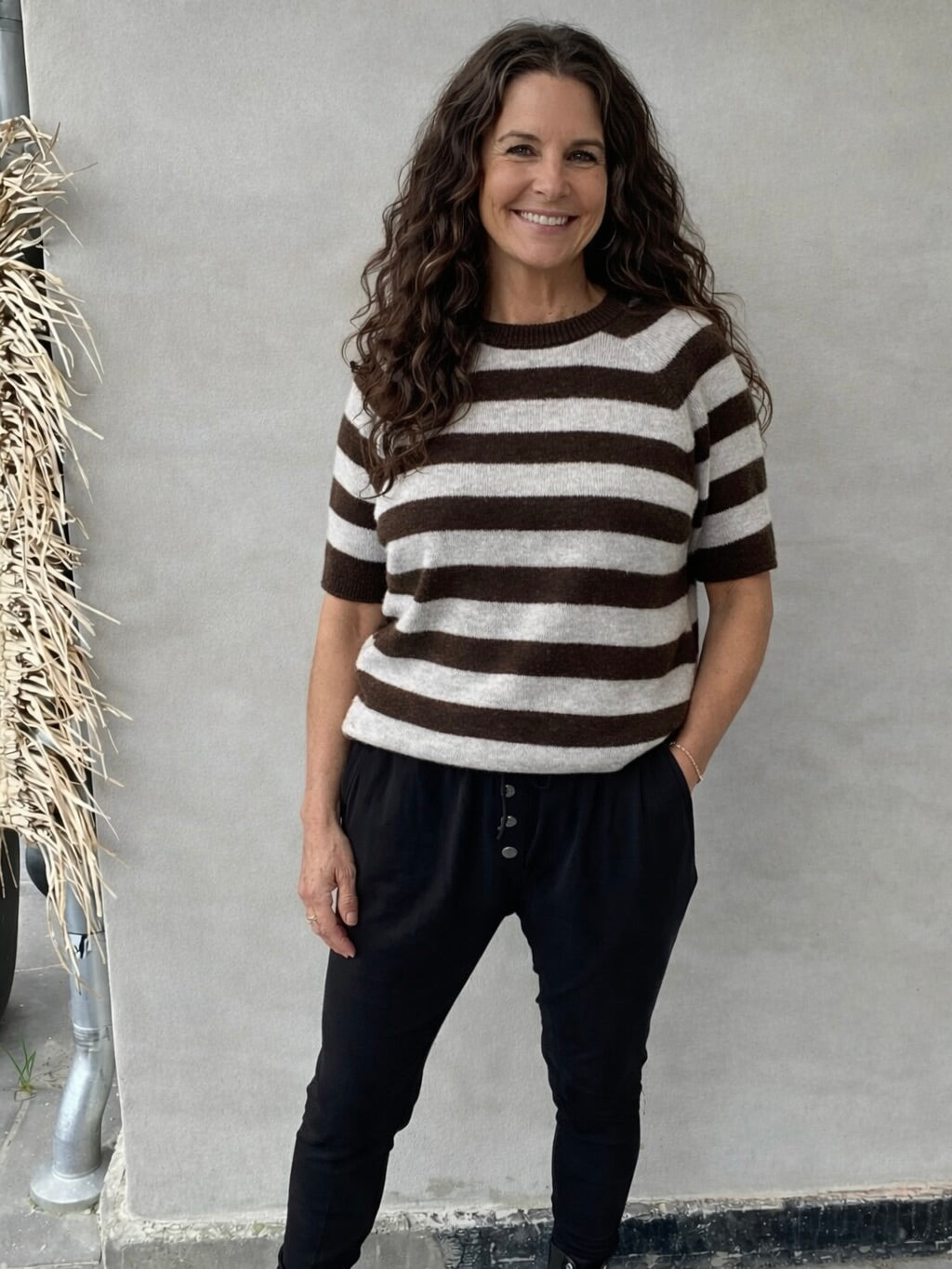 Nice And Soft Short Sleeve - Coffee / Light Grey