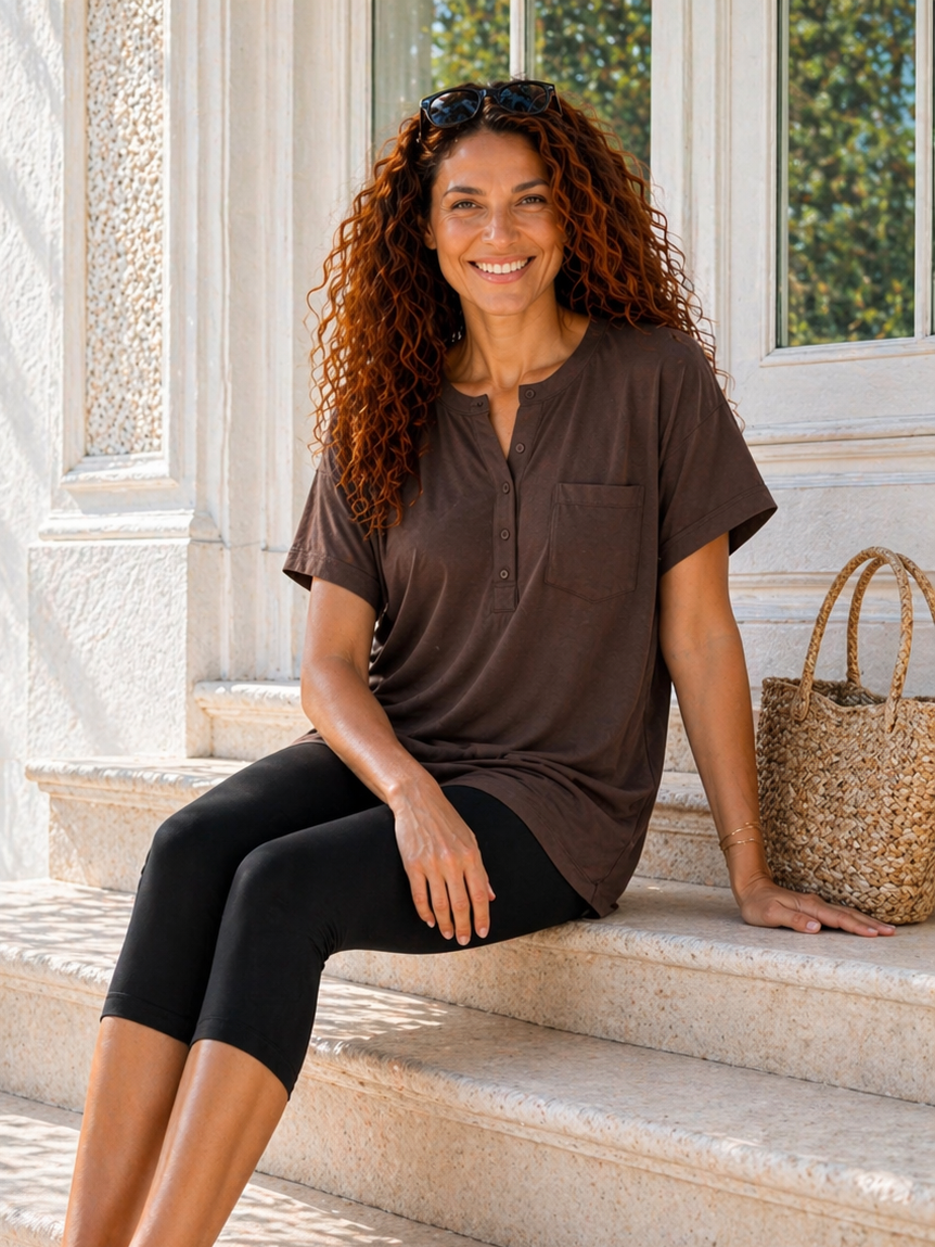 Pleasing Shorts Viscose 3/4 - Black