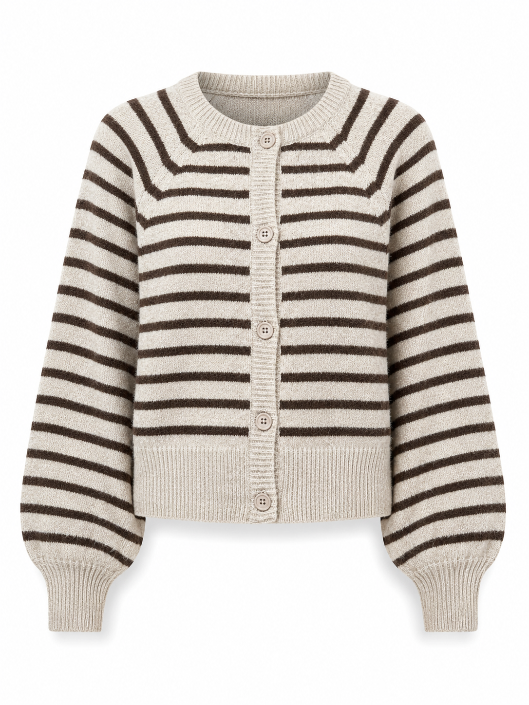 Nice And Soft Cardigan Ballonsleeve - Sand / Coffee