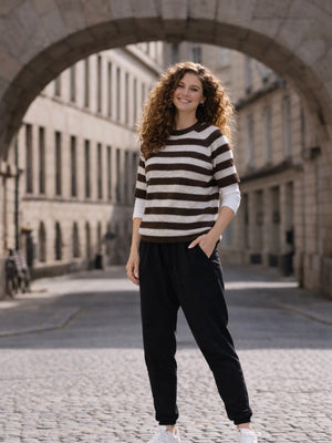 Nice And Soft Short Sleeve - Coffee / Light Grey