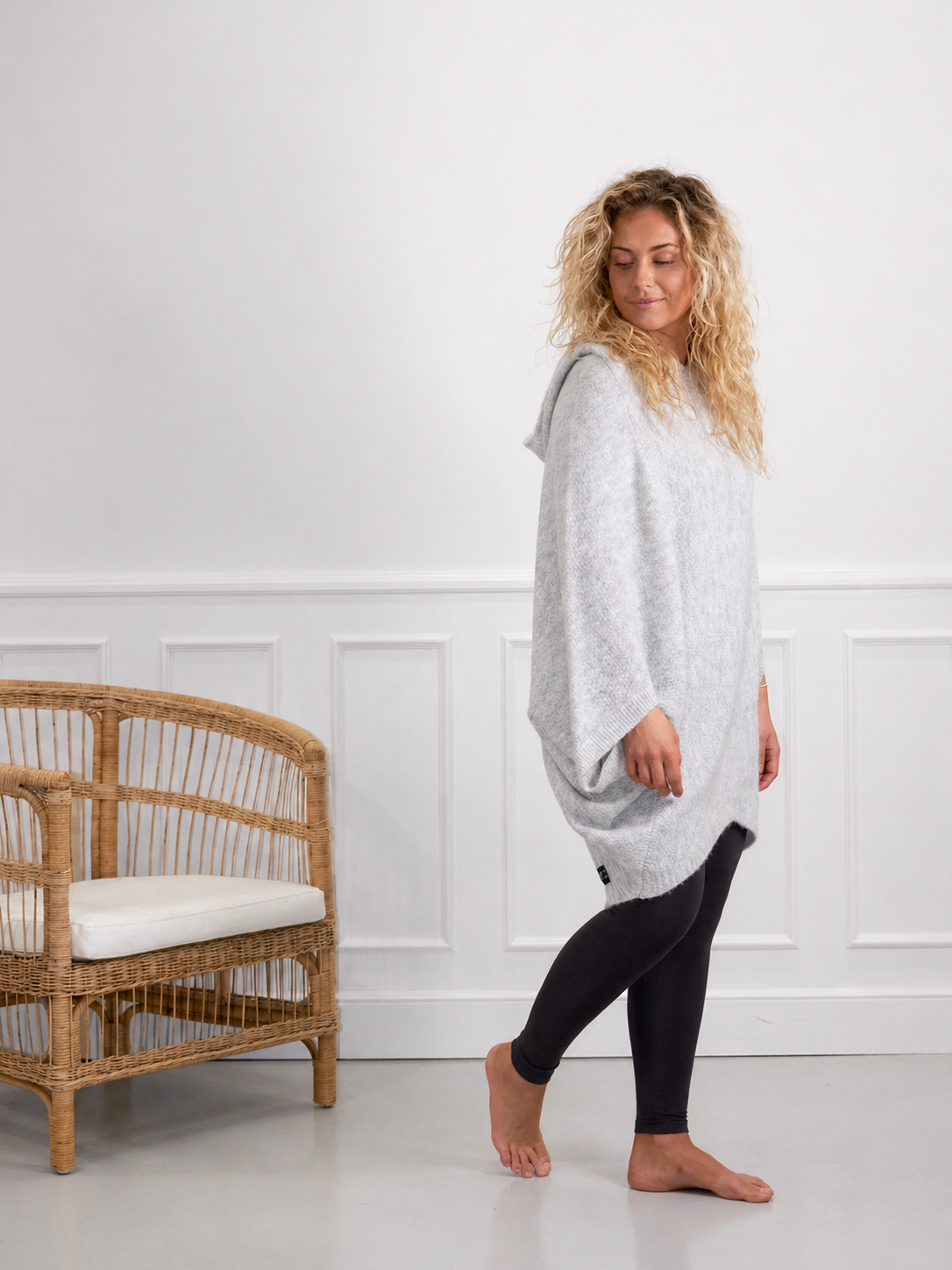 Comfy Poncho - Light Grey