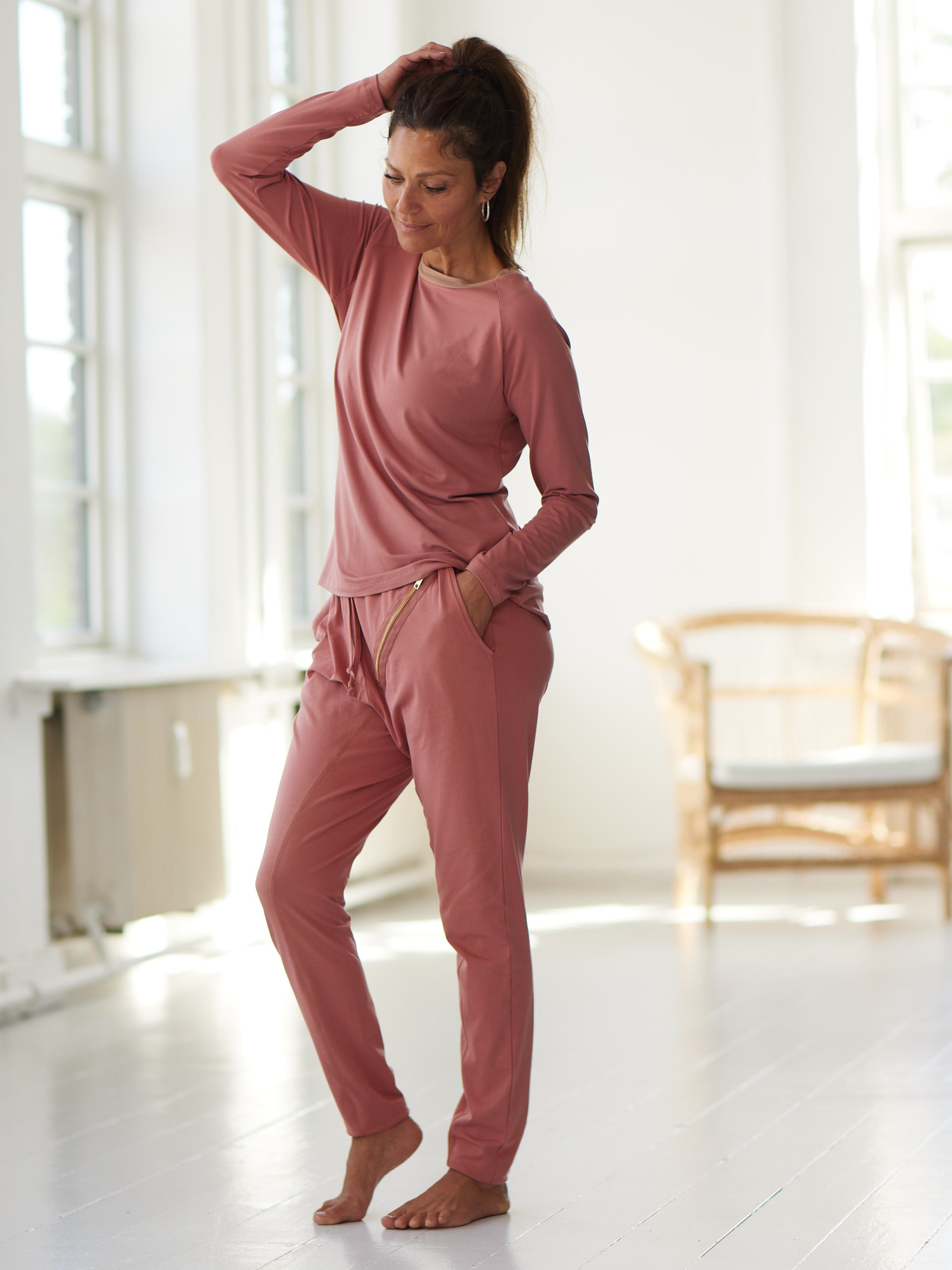 Comfy Copenhagen ApS Beds Are Burning - Zipper Pants Rusty Rose