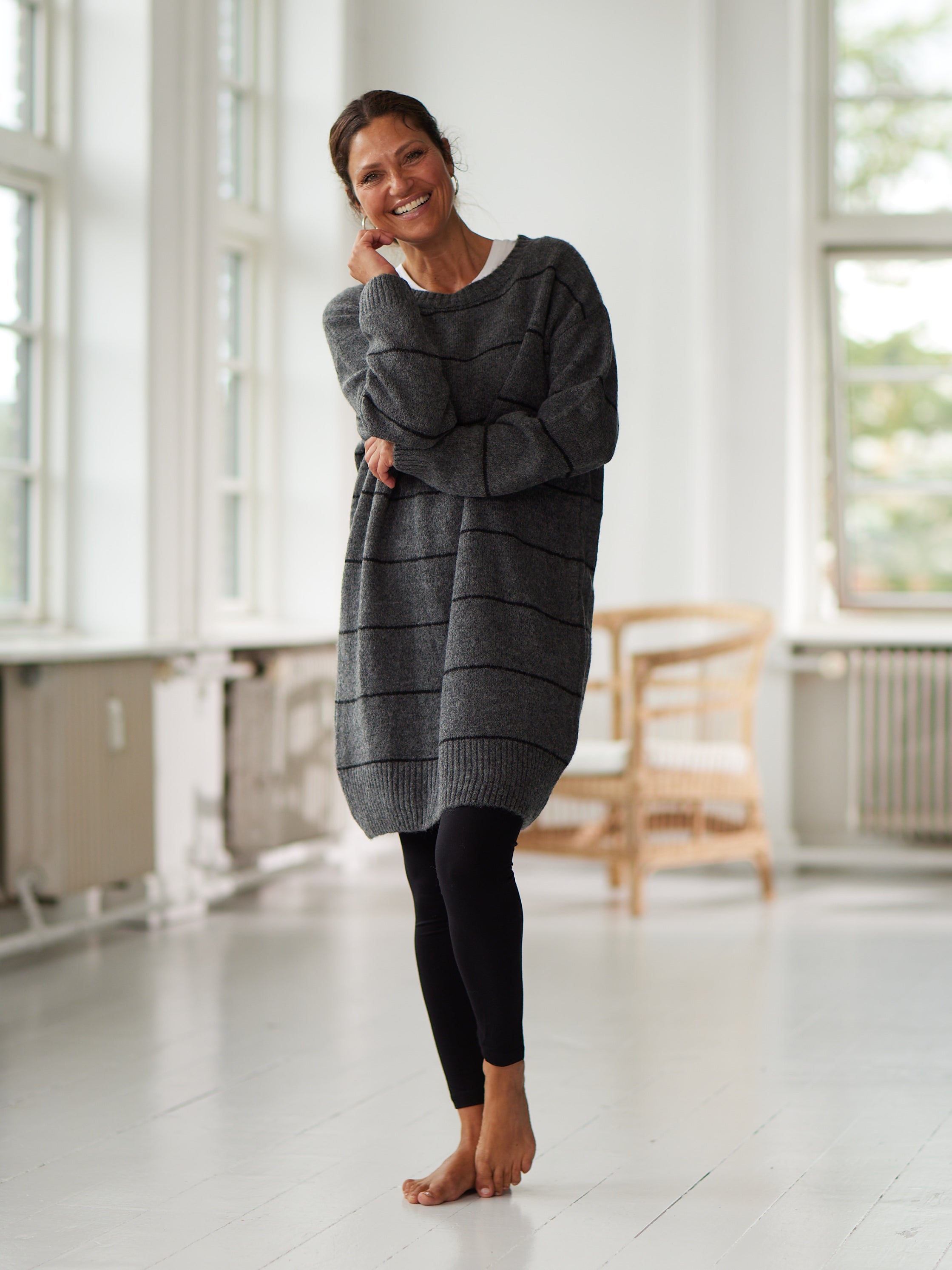 Comfy Copenhagen ApS Comfy Knit Dress Knit Black / Dark Grey Melange