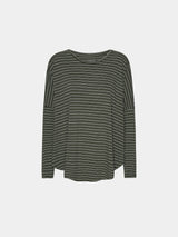 Comfy Copenhagen ApS Everything Glowes - Long Sleeve Blouse Forest Green Small Stripe