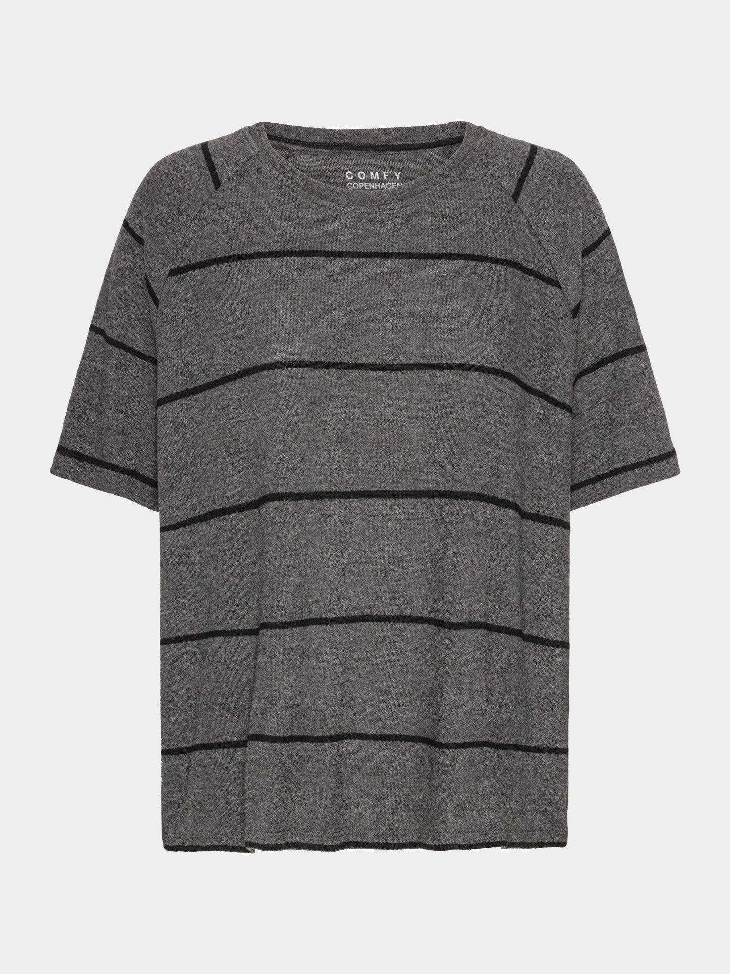 Comfy Copenhagen ApS Good Times T-shirt Black / Dark Grey Melange Stripe