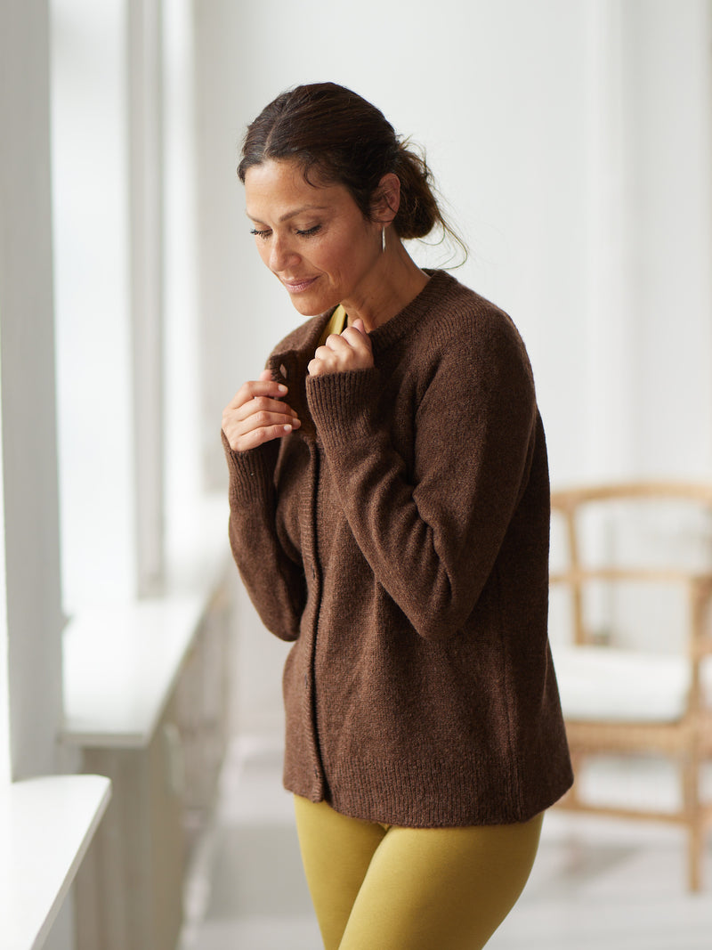 Comfy Copenhagen ApS Nice And Soft - Cardigan Knit Cardigan Coffee