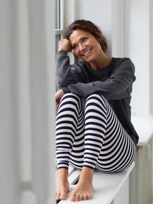 Comfy Copenhagen ApS Pleasing Viscose Leggings Black / White