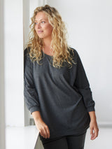 Comfy Copenhagen ApS Pure Love Blouse Dark Grey Melange