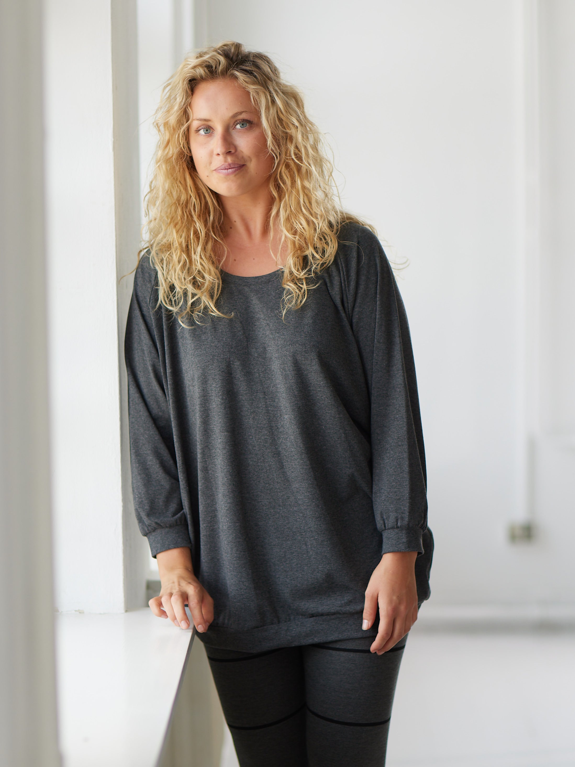 Comfy Copenhagen ApS Pure Love Blouse Dark Grey Melange