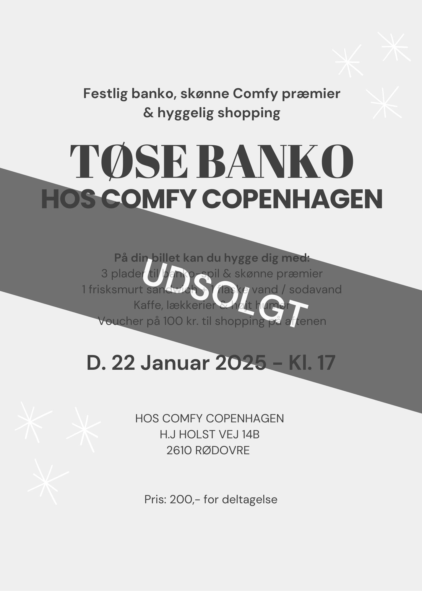 Comfy Copenhagen ApS Tøse Banko - 22/1-25 Event Event