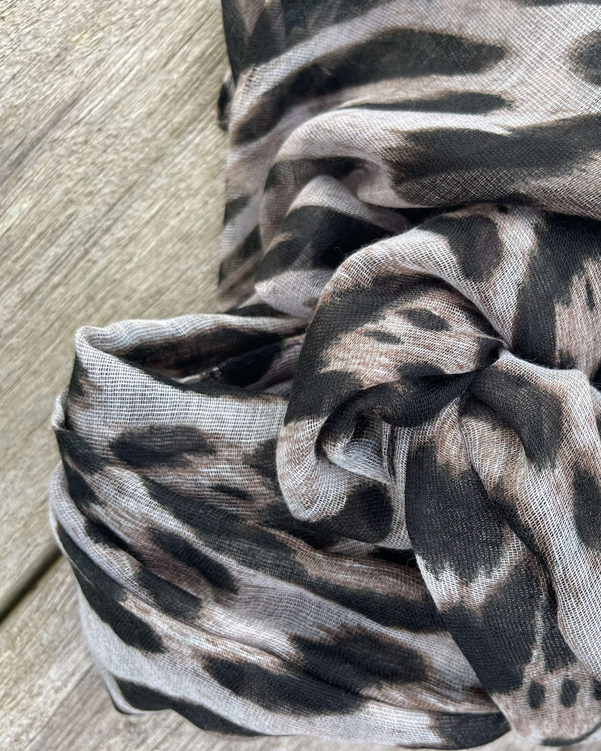 Tørklæde Viscose - Leo Black/Light Brown/Sand