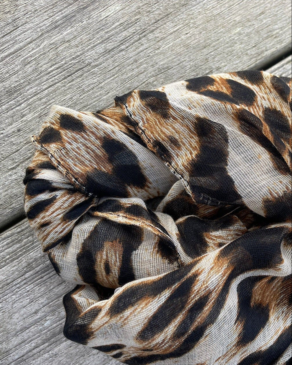 Tørklæde Viscose - Leo Black/Brown/Sand