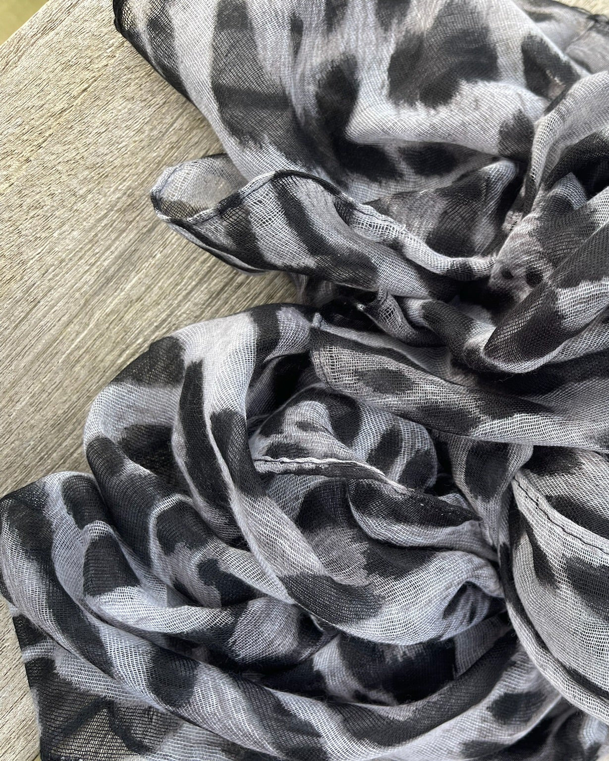 Tørklæde Viscose - Leo Black/Grey