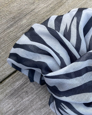 Tørklæde Viscose - Zebra Black/Offwhite