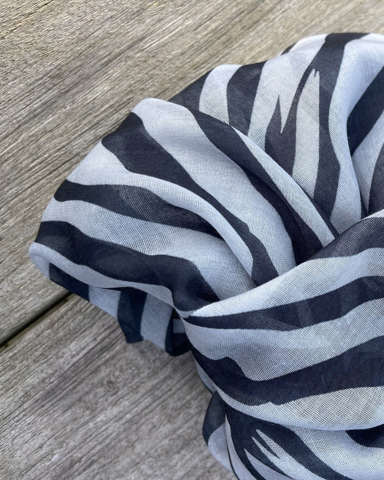 Tørklæde Viscose - Zebra Black/Offwhite