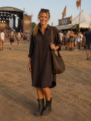 Comfy Days Dress - Coffee