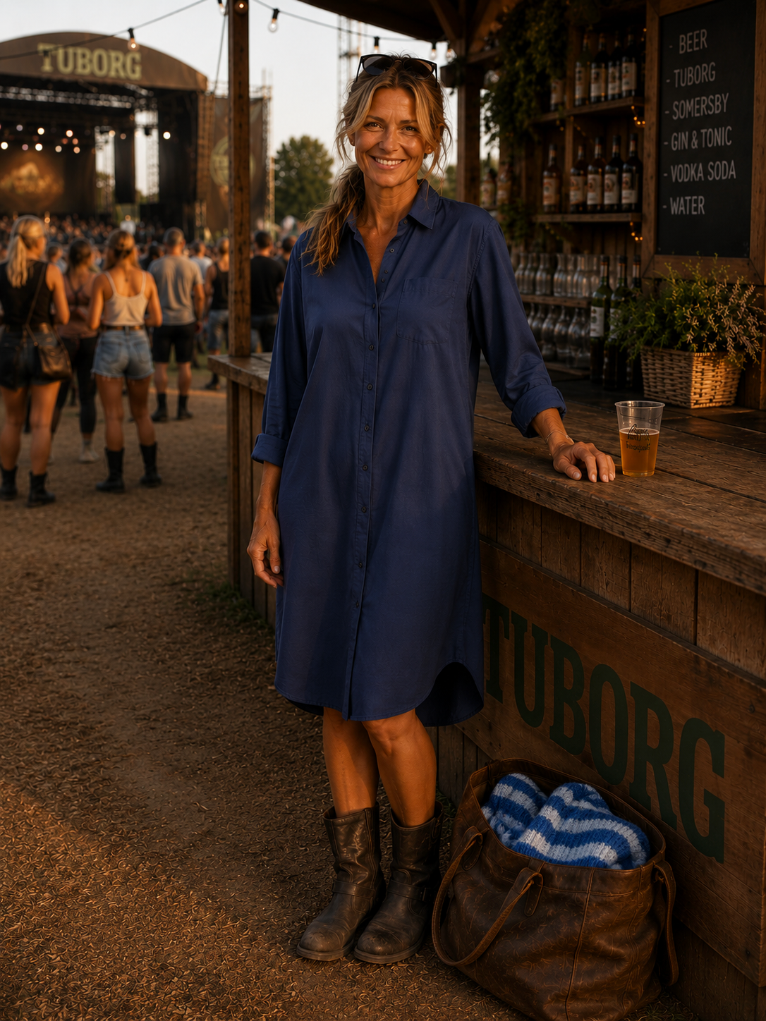 Comfy Days Dress - Dark Denim
