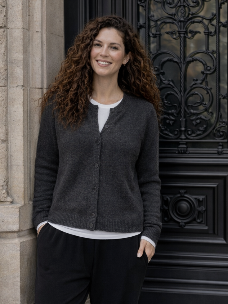 Nice And Soft Cardigan - Dark Grey