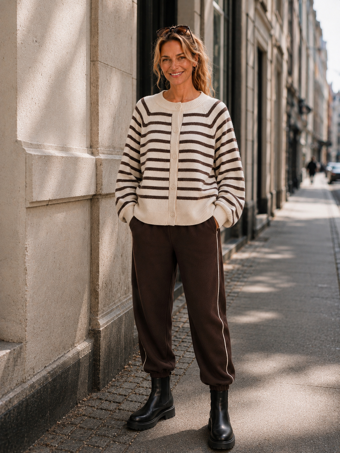 Nice And Soft Cardigan Ballonsleeve - Sand / Coffee