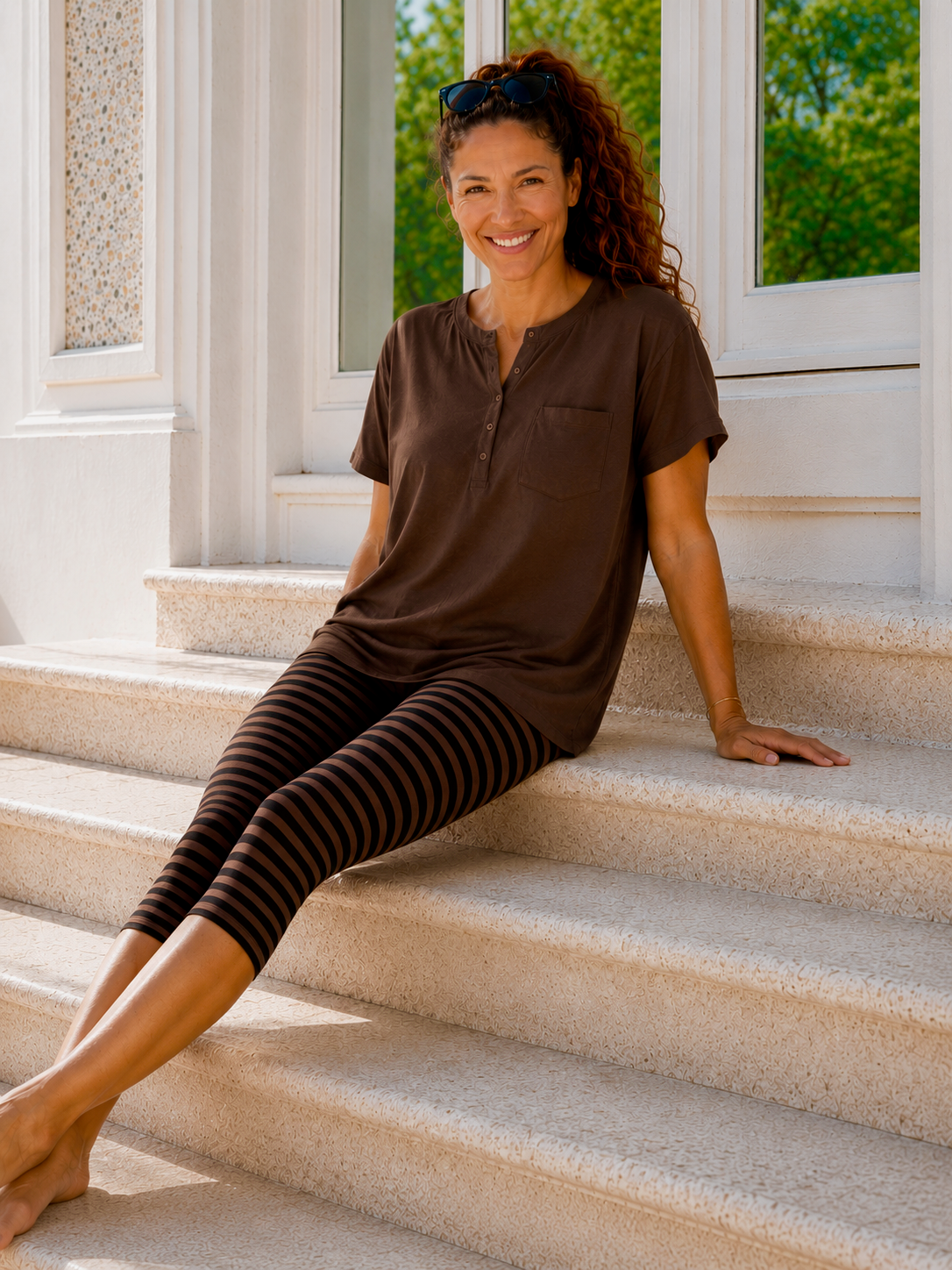 Pleasing Shorts Viscose 3 / 4 - Black / Light Brown